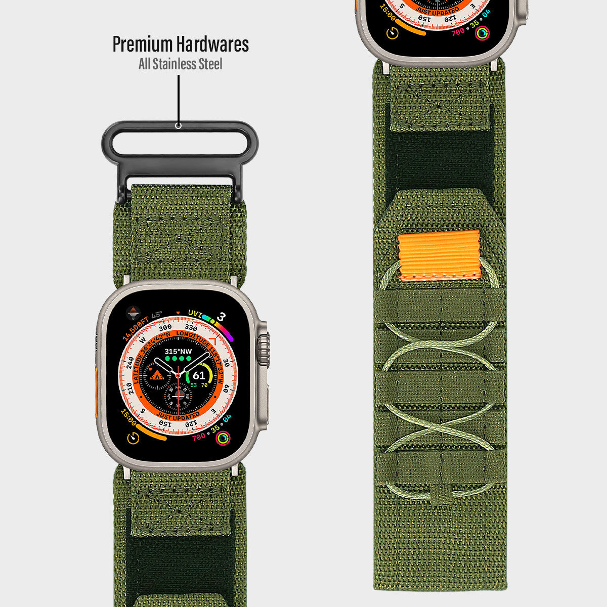 Nylon Canvas Loop Kardborrband för Apple Watch