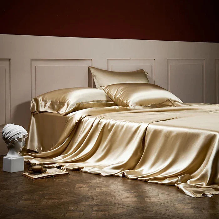 25 Momme Luxury Pure Mulberry Silk Bedding Set med 4 sängkläder