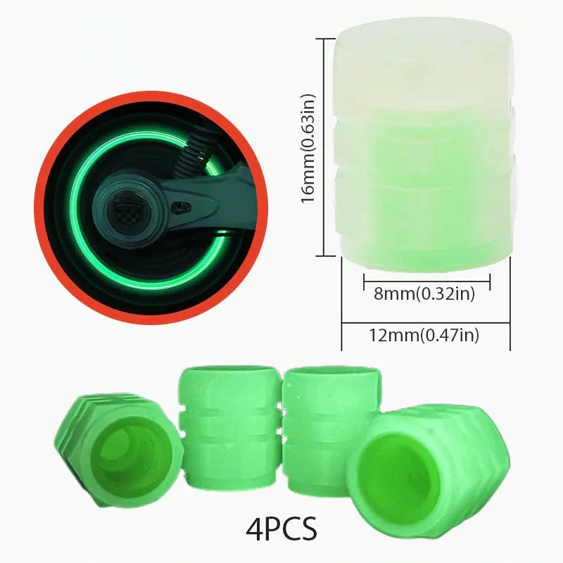 Universell fluorescerande däckventilkåpor(4 st)