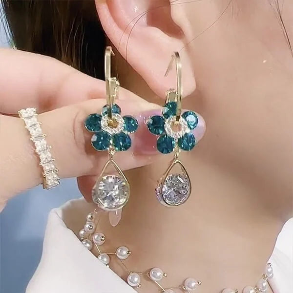 Modeblomsterkristallörhängen