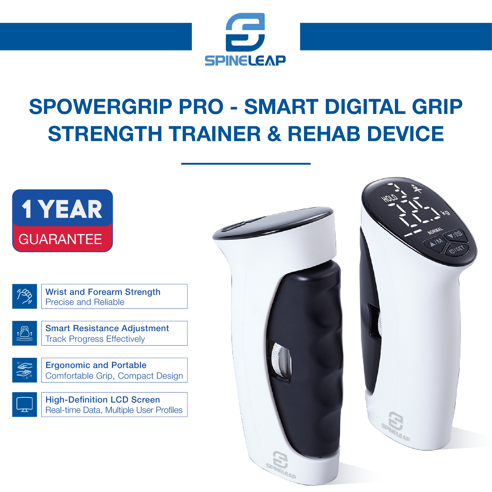 PowerGrip Pro - Digital Greppstyrketränare och Rehab