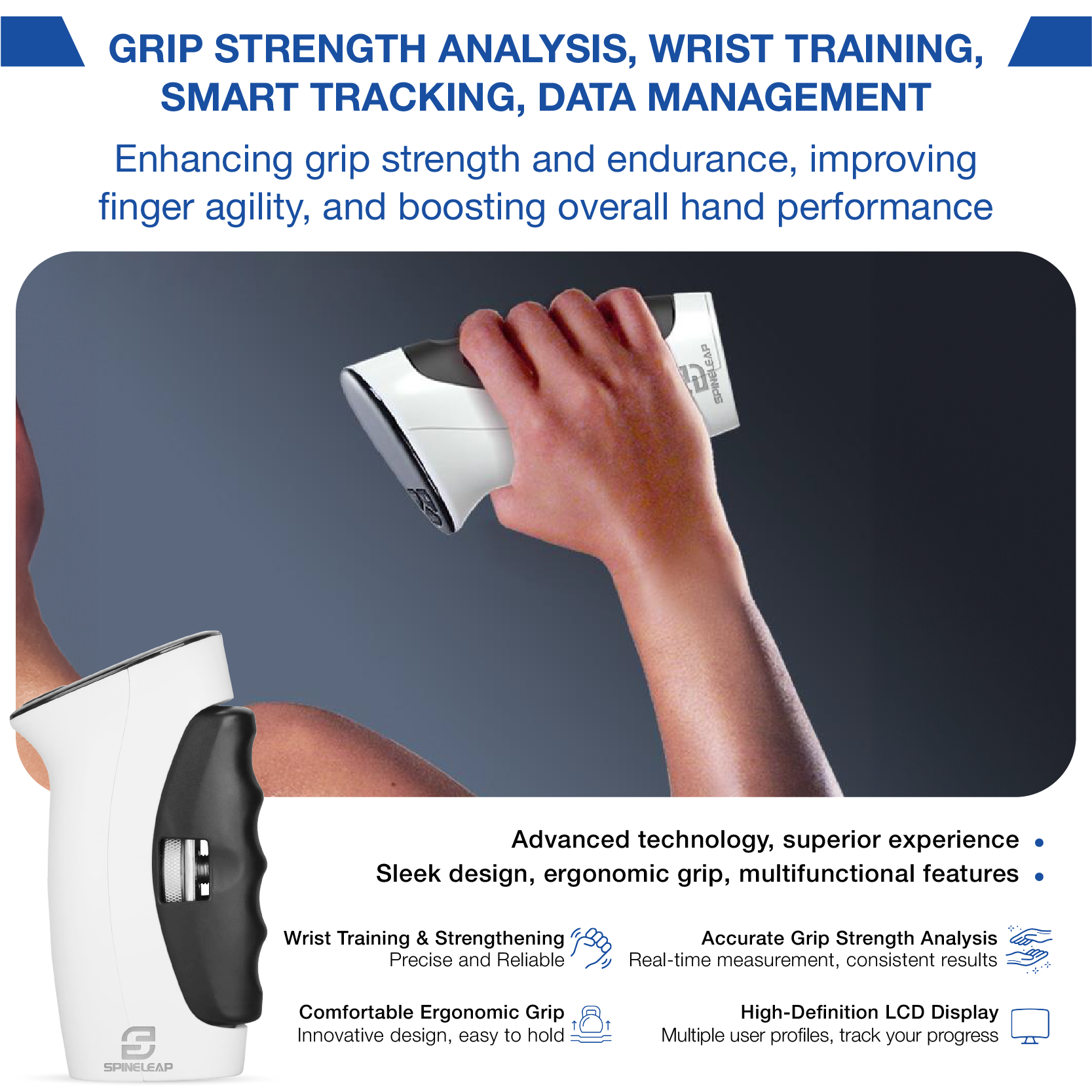 PowerGrip Pro - Digital Greppstyrketränare och Rehab