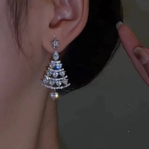 Calevina| Shiny Christmas Tree Earrings