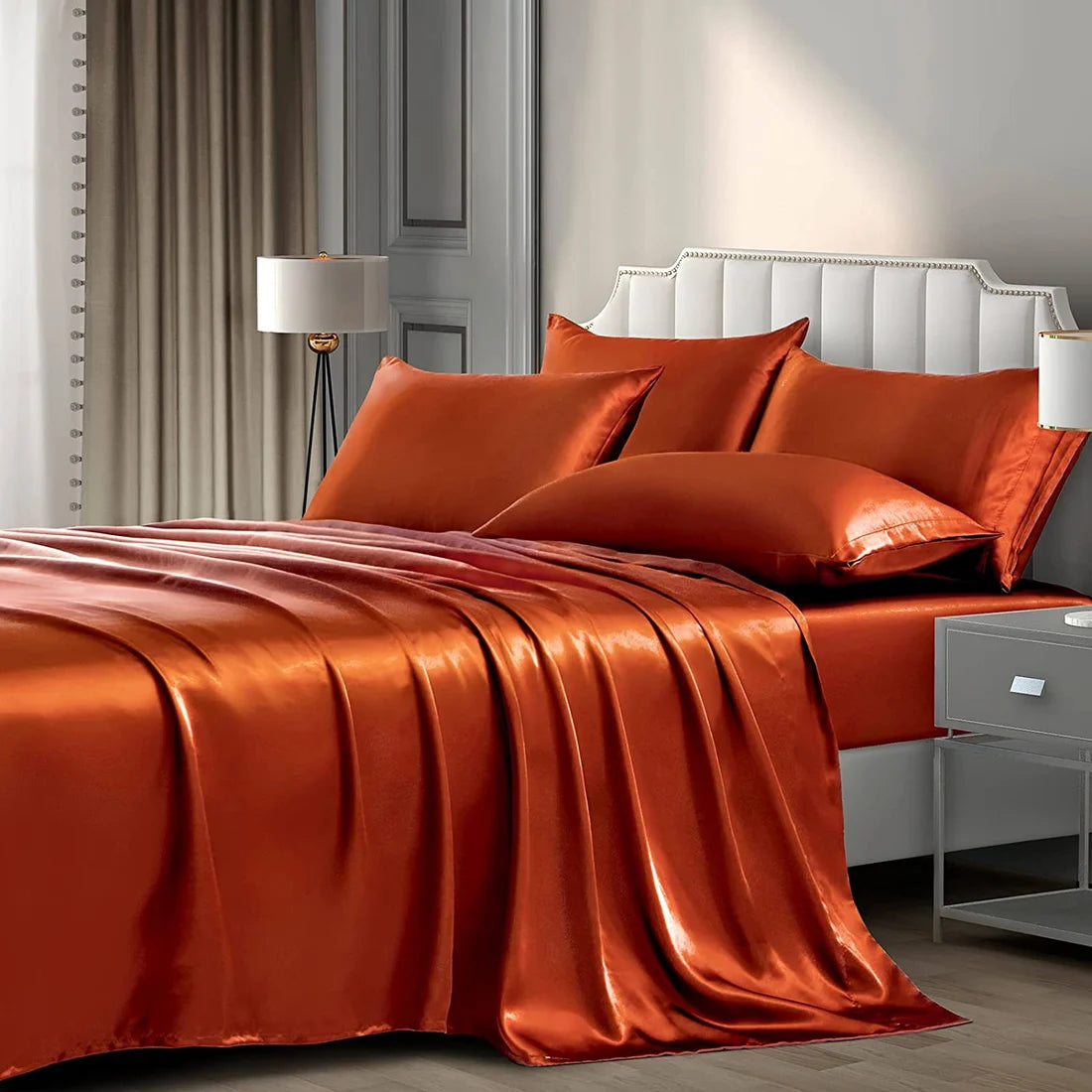 25 Momme Luxury Pure Mulberry Silk Bedding Set med 4 sängkläder