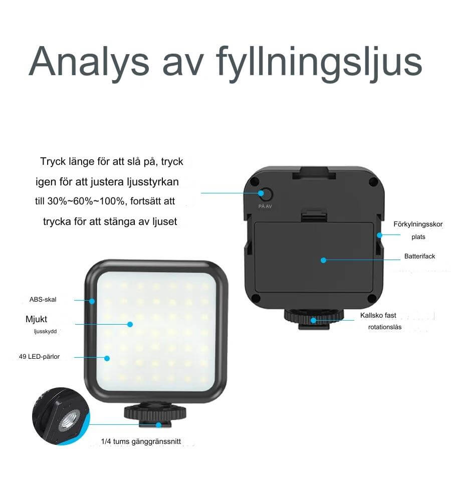 Allt-i-ett Vloggningskit för iPhone: 5 i 1 med Fyllande Ljus, Mikrofon och Stativ