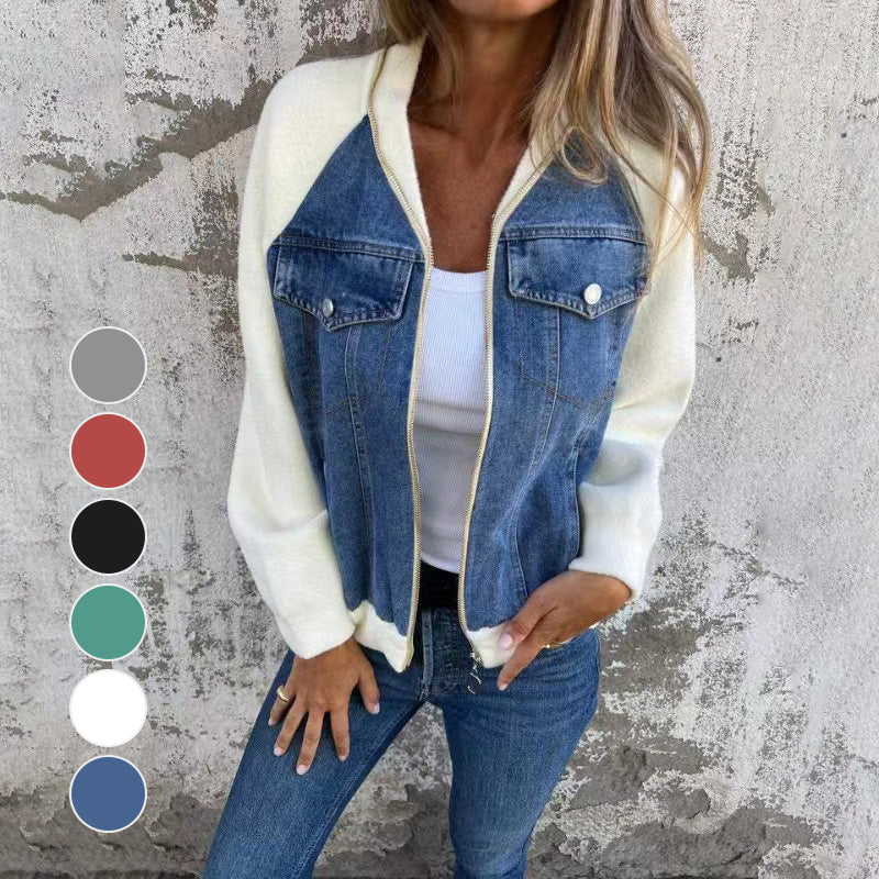 Sommarförsäljning Nya produkter 49% rabatt🍃🔥Ny fashionabel kreativ denim spliced jacka för kvinnor