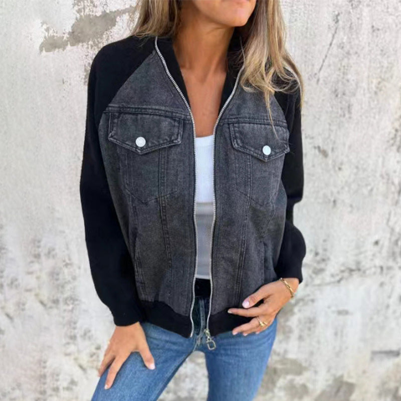 Sommarförsäljning Nya produkter 49% rabatt🍃🔥Ny fashionabel kreativ denim spliced jacka för kvinnor