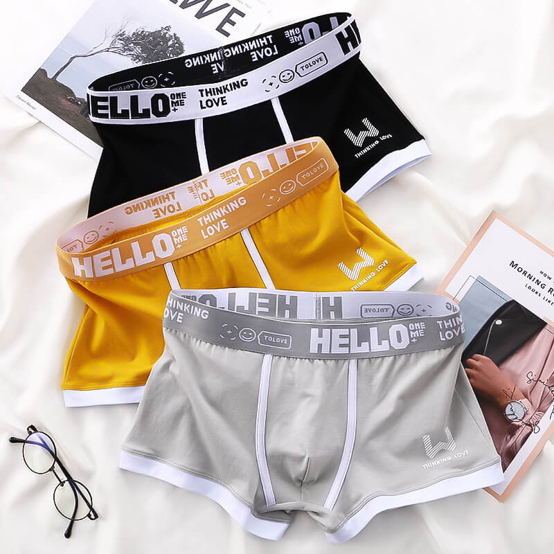 3x Tropiska HELLO Boxershorts i Bomull.