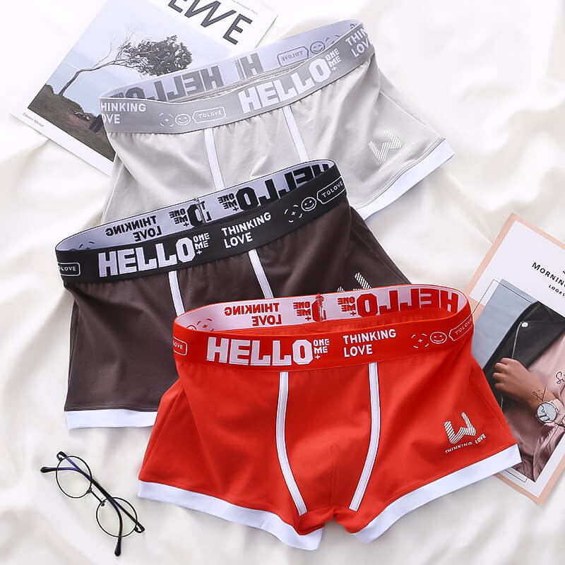 3x Tropiska HELLO Boxershorts i Bomull.