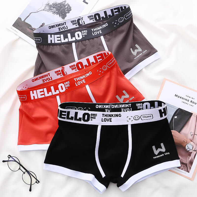 3x Tropiska HELLO Boxershorts i Bomull.