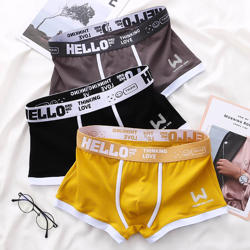 3x Tropiska HELLO Boxershorts i Bomull.