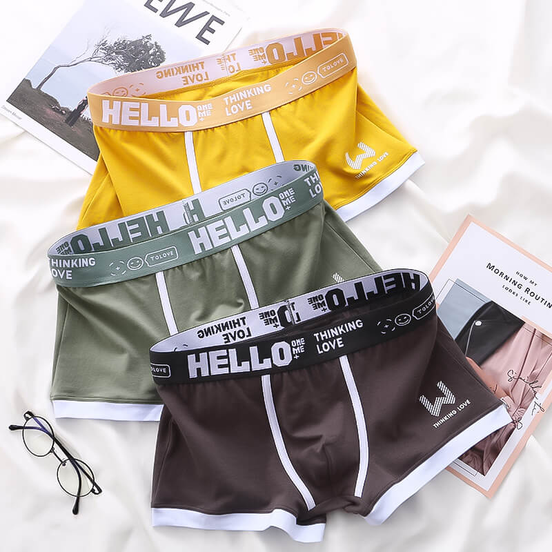 3x Tropiska HELLO Boxershorts i Bomull.