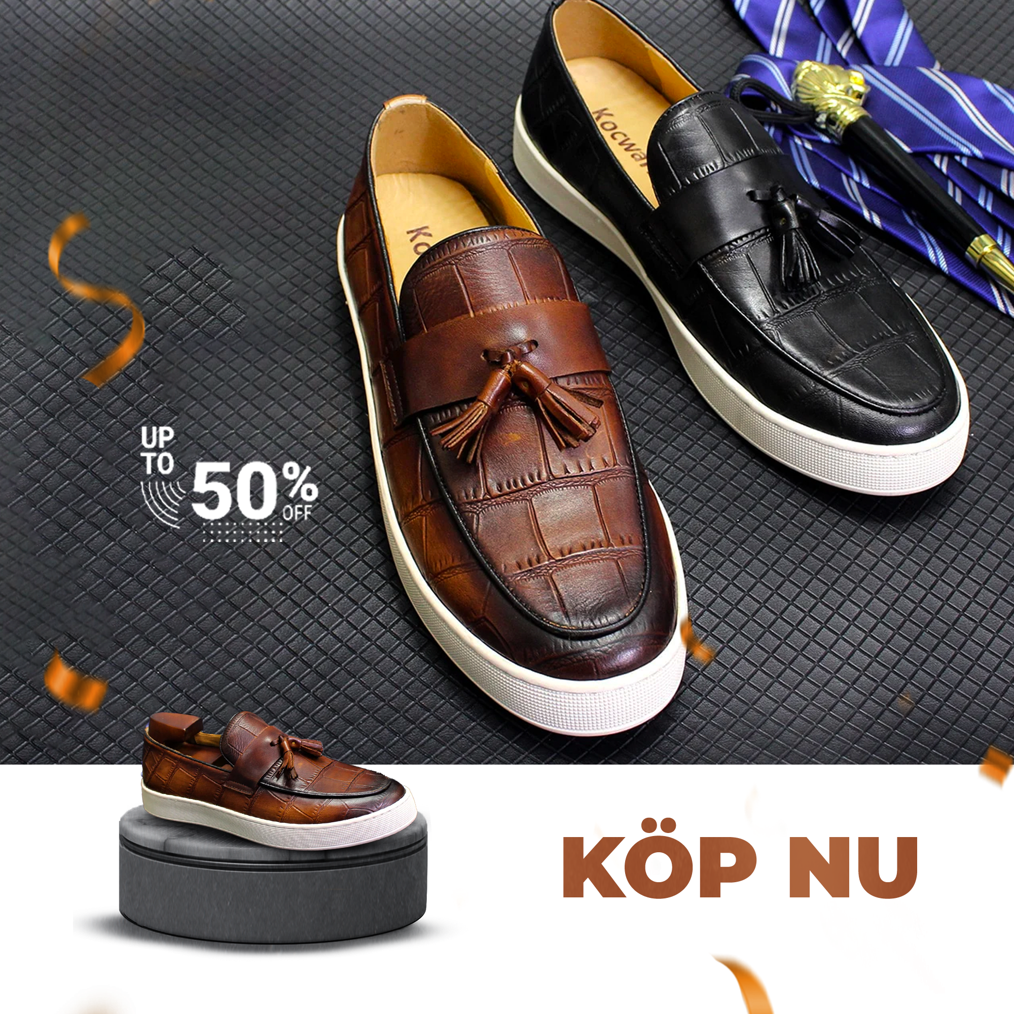 Carl Loafers för män Haka på Tassel Skor Mode