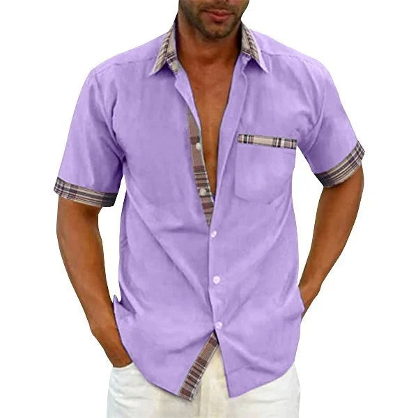 Alex - sommarskjorta för män med rutig krage och knapp