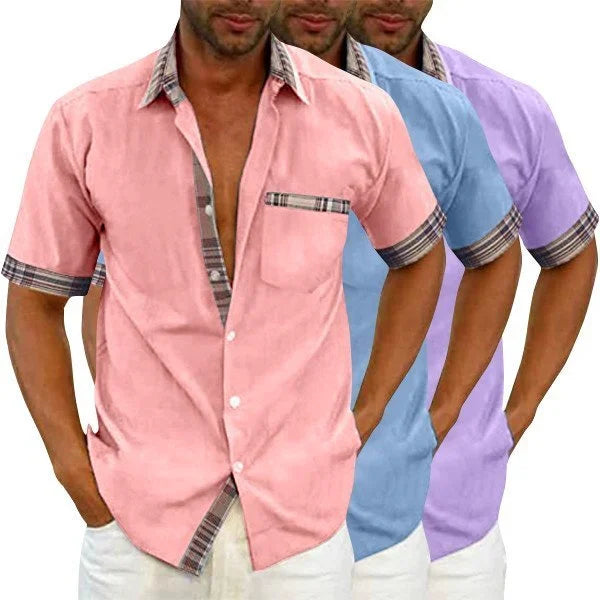 Alex - sommarskjorta för män med rutig krage och knapp